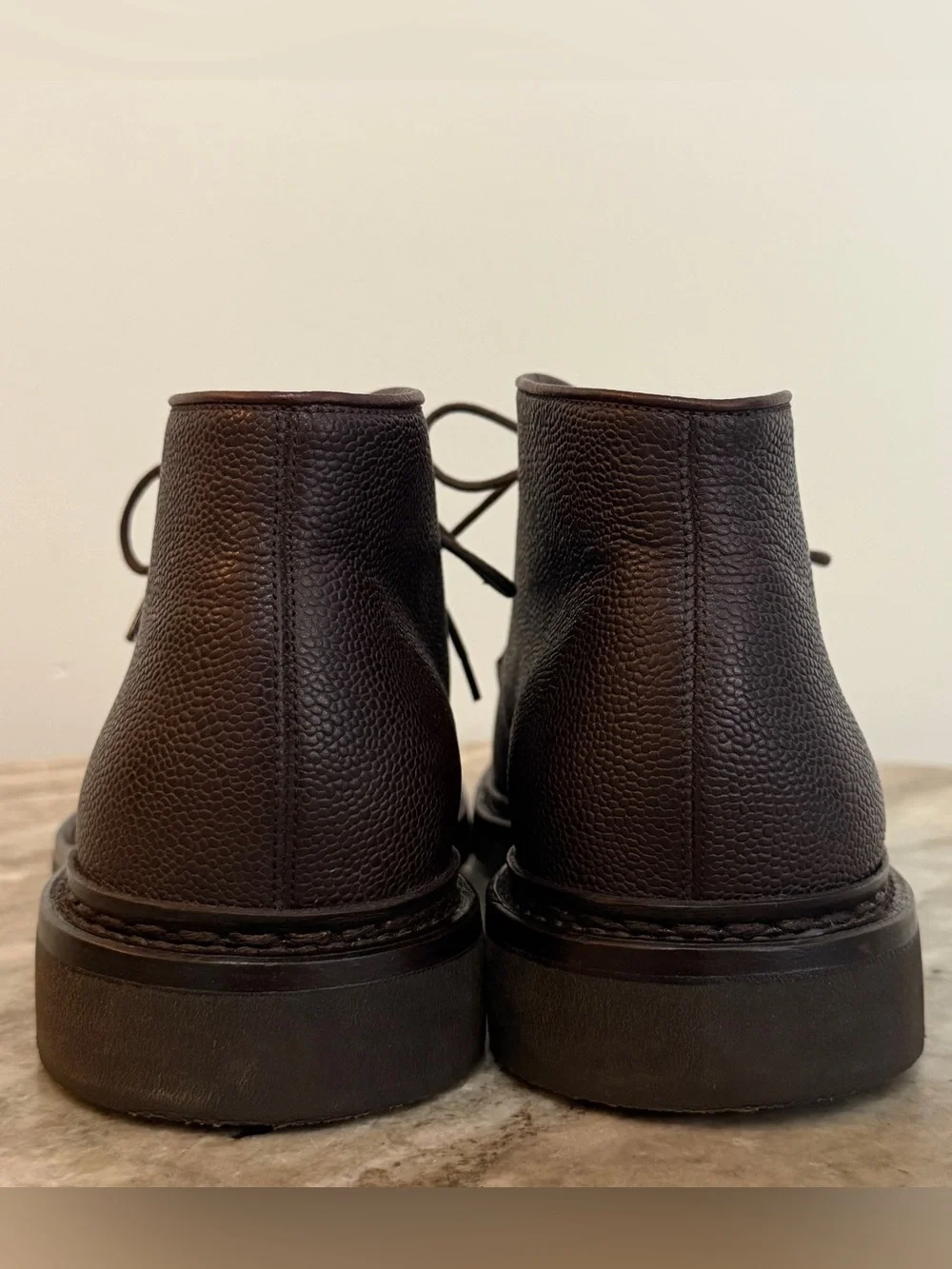 Heschung Genet Chukka Boots Brown Grained Leather UK 11 / 12.5 US Desert Ankle